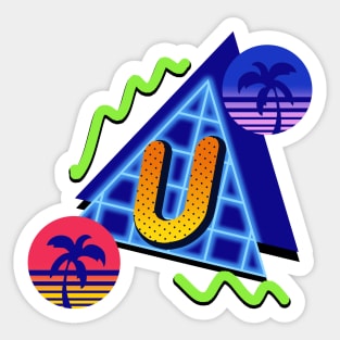 Initial Letter U - 80s Synth Sticker